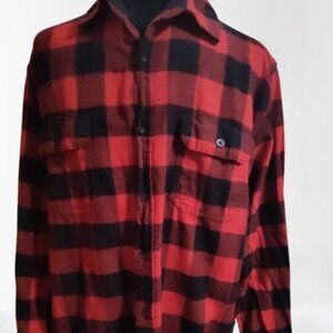 Goodfellow & Co Men's Red and Blake Plaid Long Sleeve Flannel Size Large